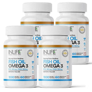 Inlife Fish Oil Omega 3 Fatty Acids Supplement | 1000mg 60 Capsules