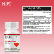 Inlife L-Carnitine L-Tartrate (500mg) Supplement | 60 Veg. Capsules