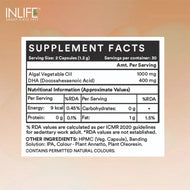 Inlife Vegetarian DHA | Omega 3 Algal Oil Supplement | 400mg per serving |60 Veg. Capsules