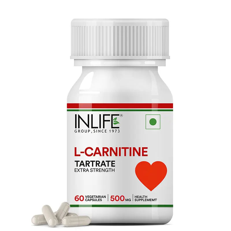 Inlife L-Carnitine L-Tartrate (500mg) Supplement | 60 Veg. Capsules ZEVIKA HEALTH Inlife L-Carnitine L-Tartrate (500mg) Supplement | 60 Veg. Capsules ZEVIKA HEALTH