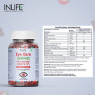 Inlife Eye Care Supplement with Lutein, Zeaxanthin, Omega 3 Gummies | Strawberry Flavor 30 Gummies