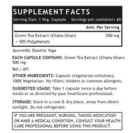 Inlife Green Tea Extract Supplement | 500 mg | 60 Veg. Capsules