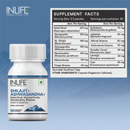 Inlife Shilajit + Ashwagandha | Vegetarian 90 Capsules