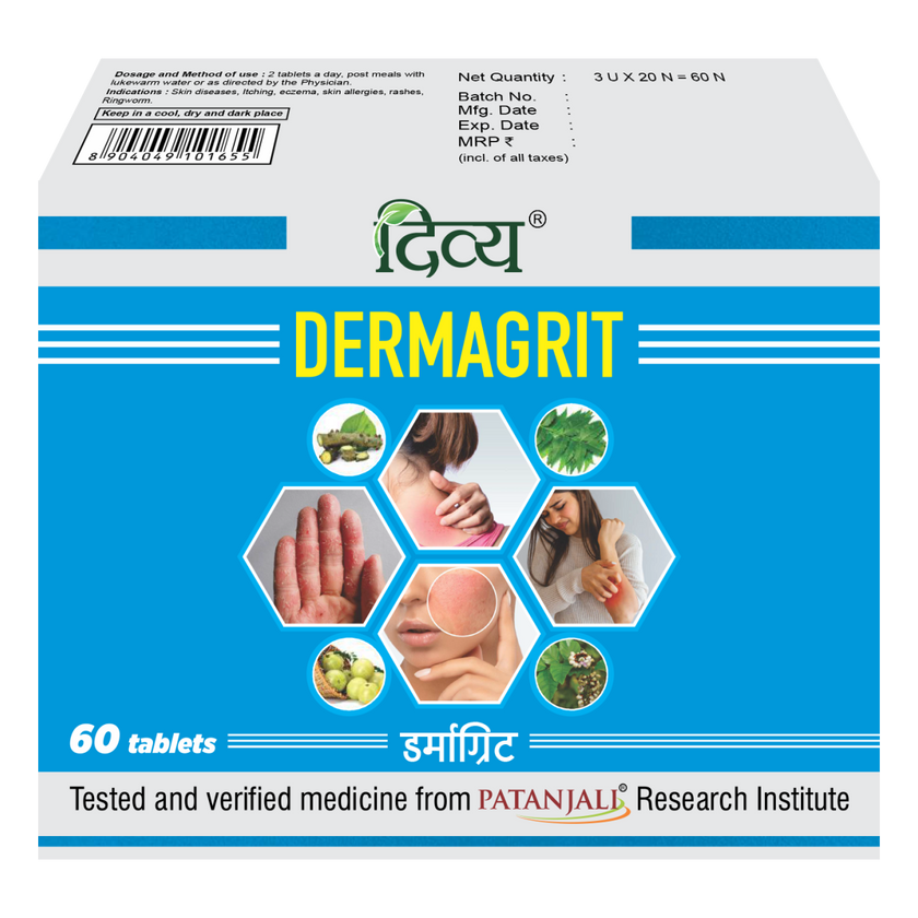 Divya Dermagrit 3 U X 20 Tablets