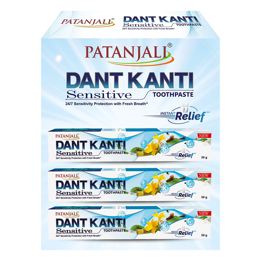 Patanjali Dant Kanti Sensitive Toothpaste 50 g x 3 (Dis. Pack)