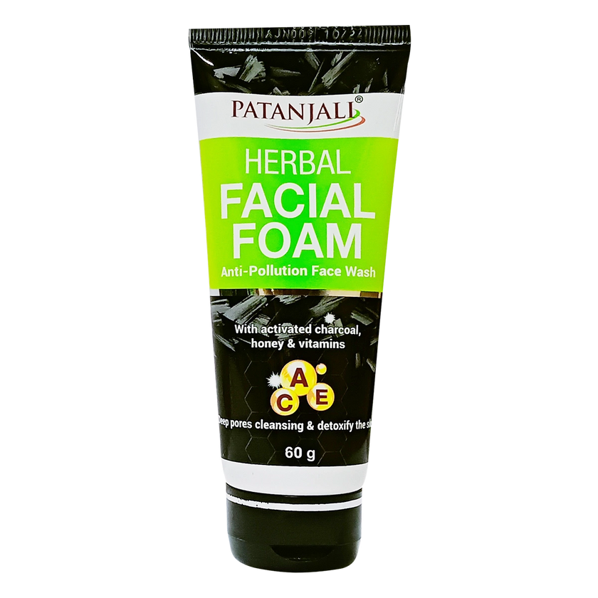 Patanjali Activated Carbon Herbal Facial Foam Face Wash 60g