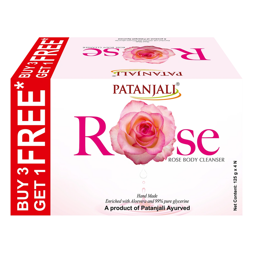 Patanjali Rose Body Cleanser 125g (B3 G1 Free)