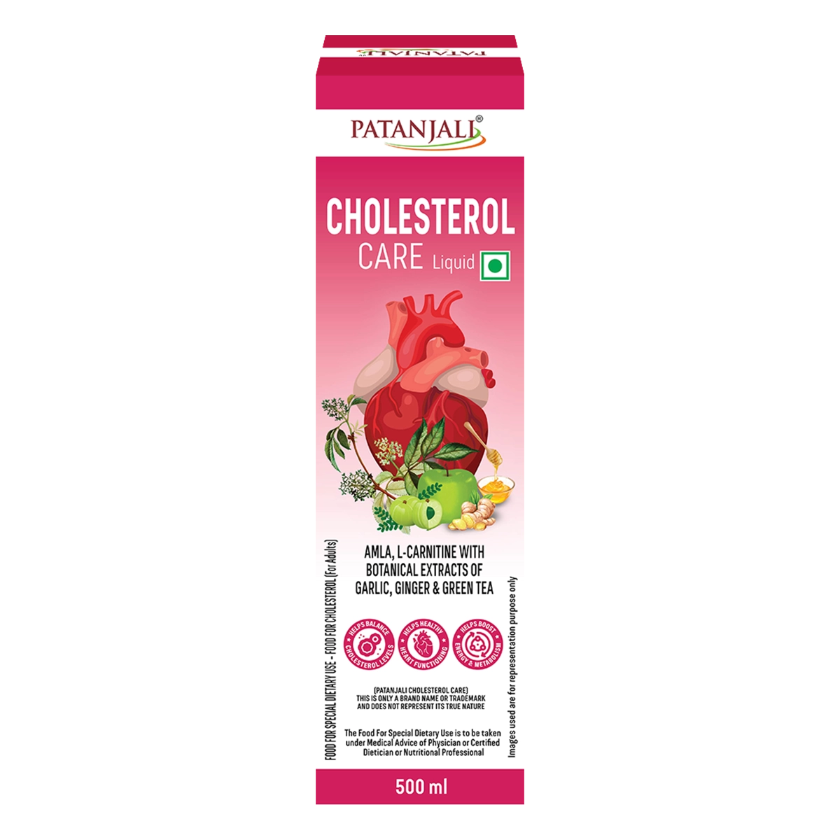 Patanjali Cholesterol Care Liquid Herbal Wellness Blend 500ml