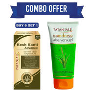 Patanjali Combo Kesh Kanti Advance Herbal Hair Expert Oil (30 ml, Buy 6 Get 1) + Saundarya Aloe Vera Gel (150 ml)