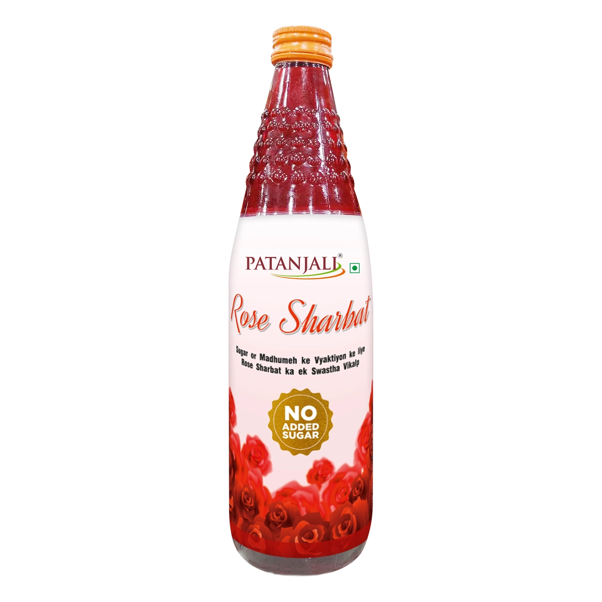 Patanjali Sugar Free Rose Sharbat – Refreshing Herbal Beverage 750ml
