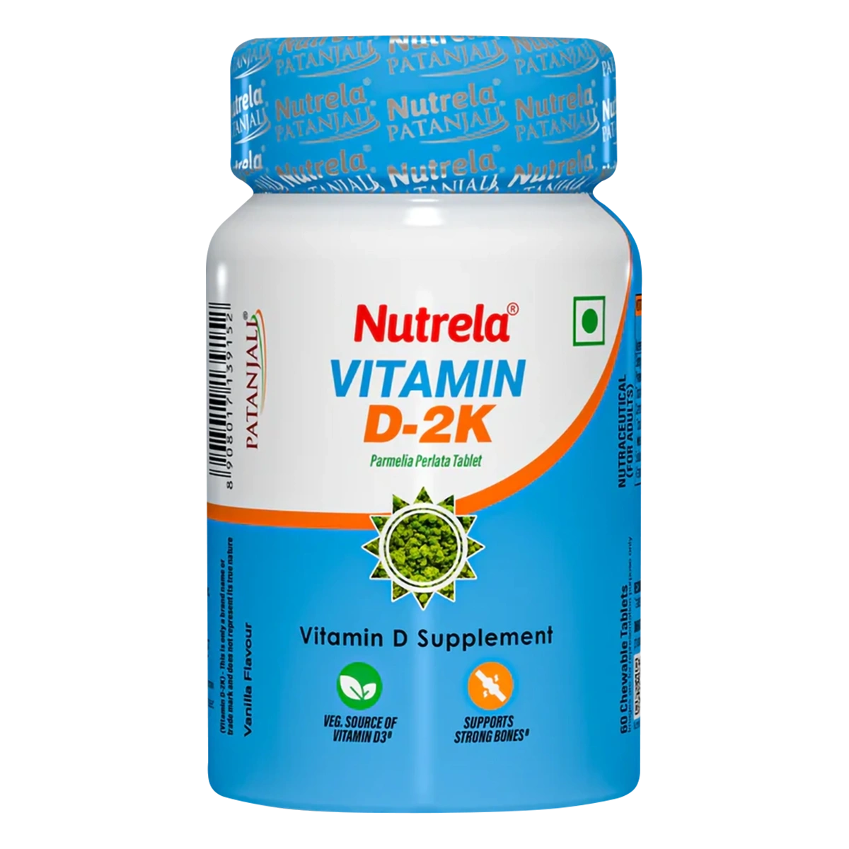 Patanjali Nutrela Vit D2k Natural Tab Vanilla (60N)