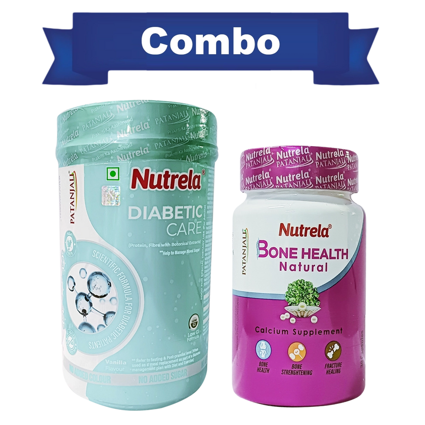 Patanjali Nutrela Diabetic Care + Bone Health Combo (400g + 30 Capsules)
