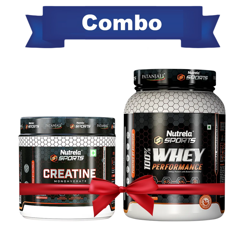 Patanjali Nutrela Sports Whey Performance (1 kg) + Sports Creatine Monohydrate (100 g) Combo