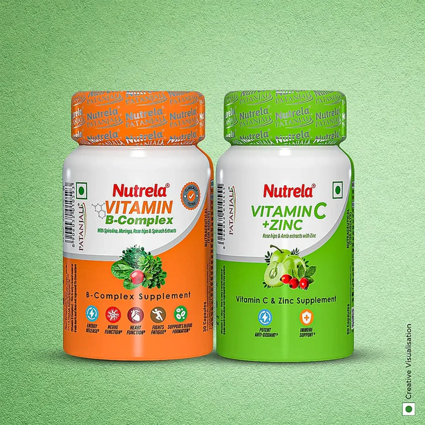 Patanjali Nutrela Vitamin C & Zinc + B Complex (60N + 30N)
