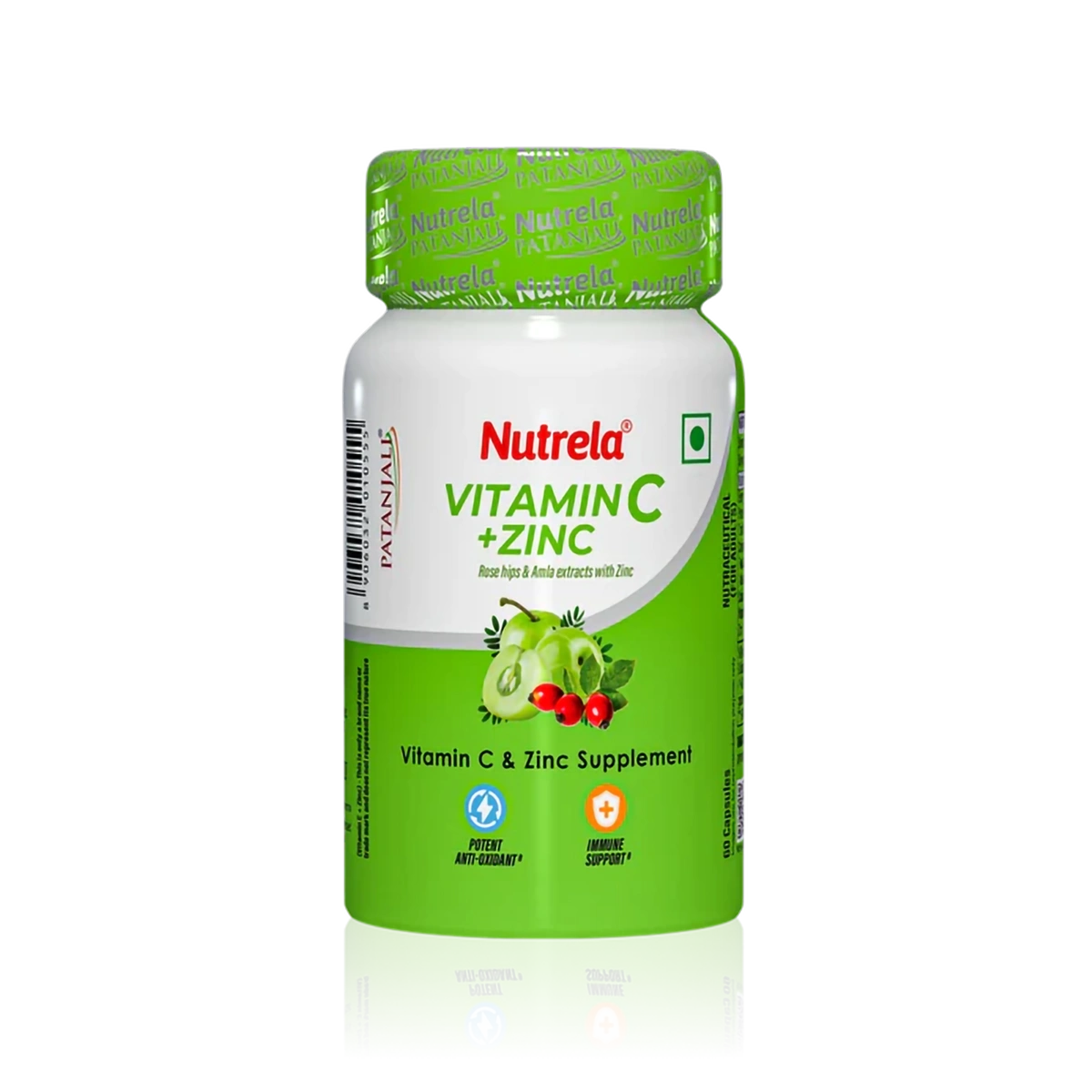 Patanjali Nutrela Vitamin C + Zinc 60 Capsules
