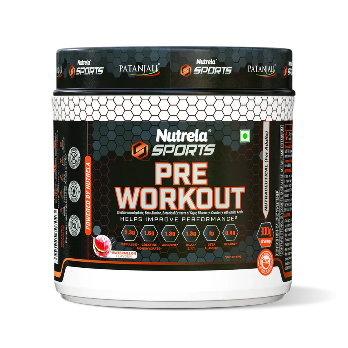 Patanjali Nutrela Sports Pre - Workout-(Watermelon) 300g