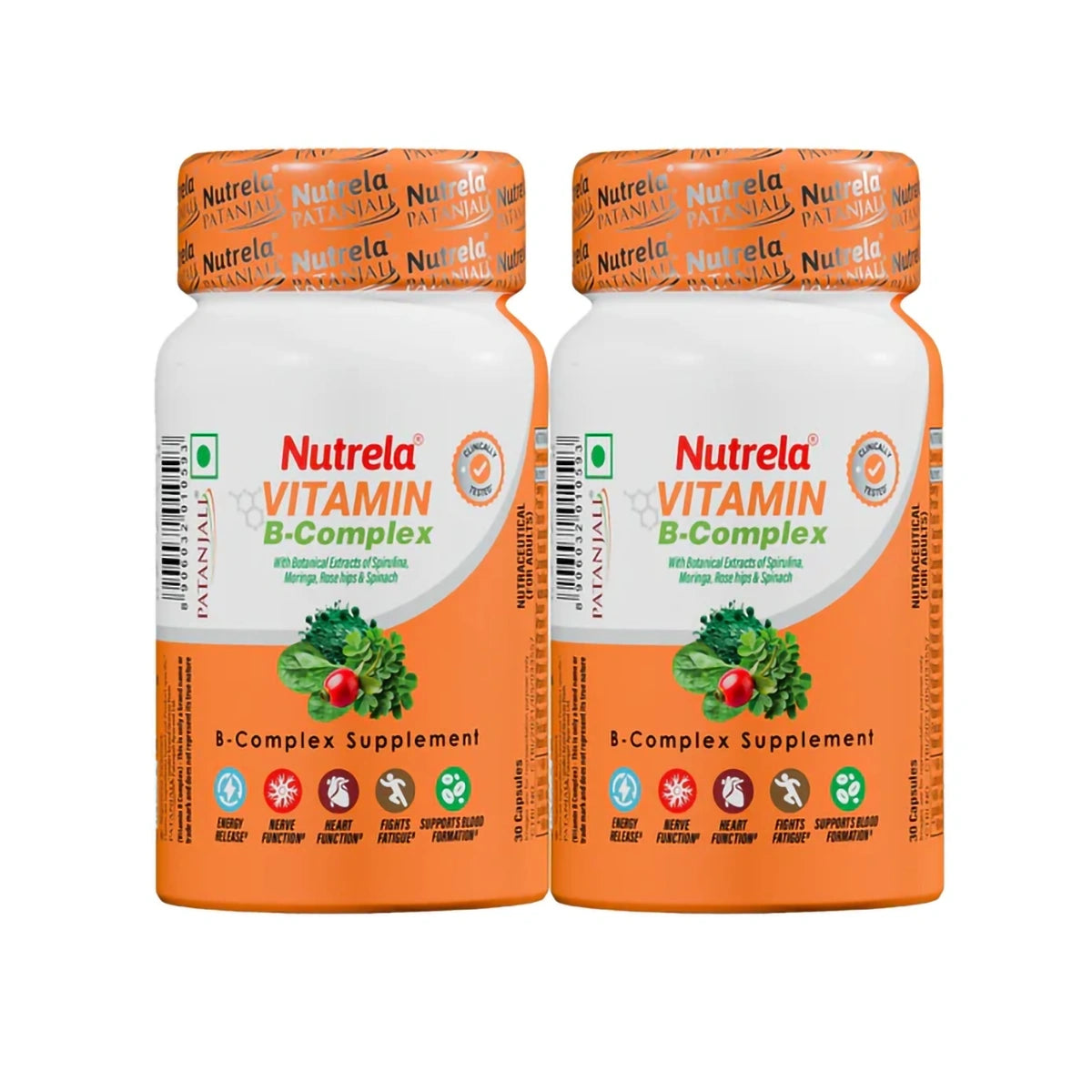 Patanjali Nutrela Vitamin B-Complex 30 Capsules (Pack Of 2)