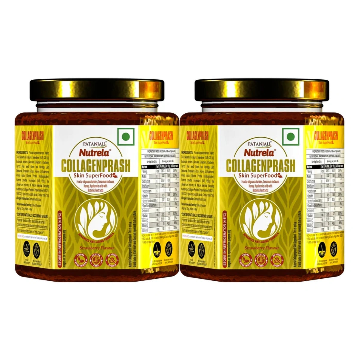 Patanjali CollagenPrash - Advanced Anti Ageing Formula for Men and Women - 400g (pack of 2)