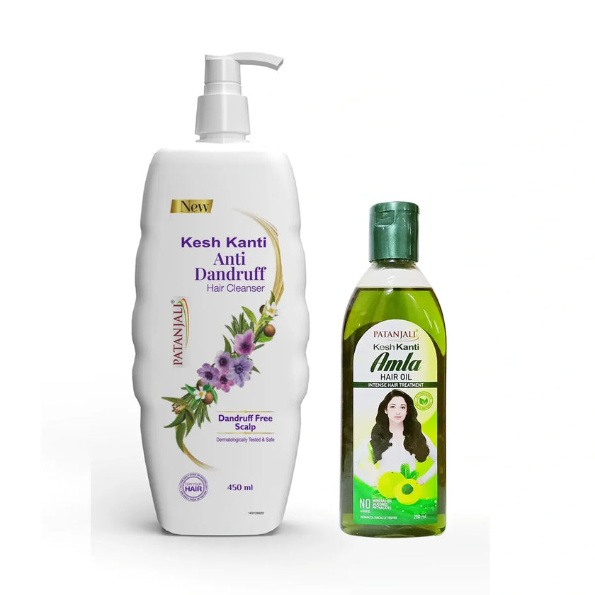 Amla Hair Oil+Kesh Kanti Anti Dandruff Hair Cleanser (200 ml + 450ml)