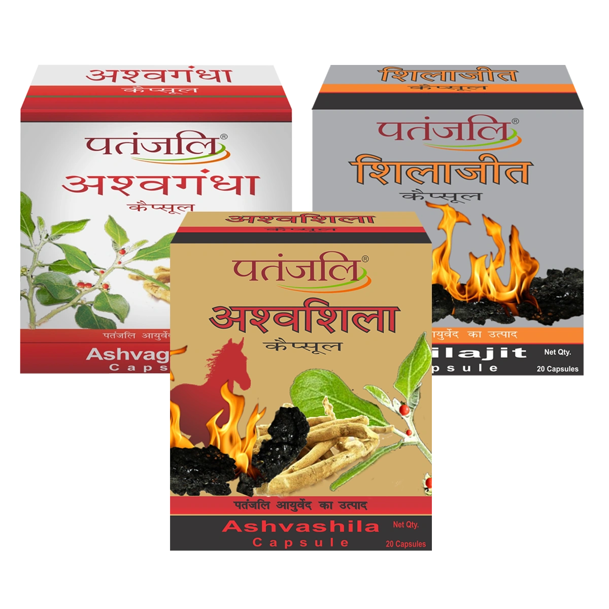Patanjali Vitality Booster Combo – Shilajit (11 g) + Ashwagandha (11 g) + Ashwashila (11 g)