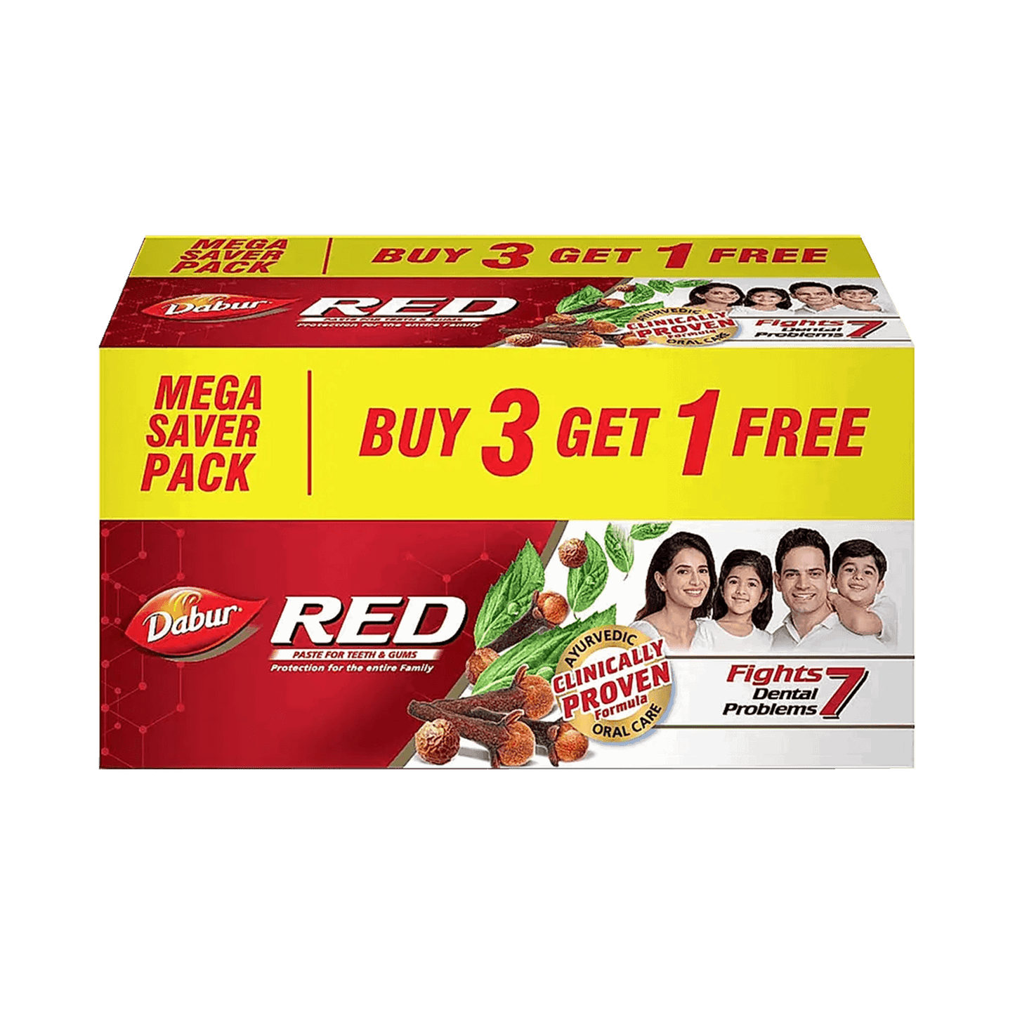 Dabur Red Toothpaste (Buy 3 Get 1 Free) | Fluoride-Free | World's No.1 Ayurvedic Paste | Germ & Cavity Protection