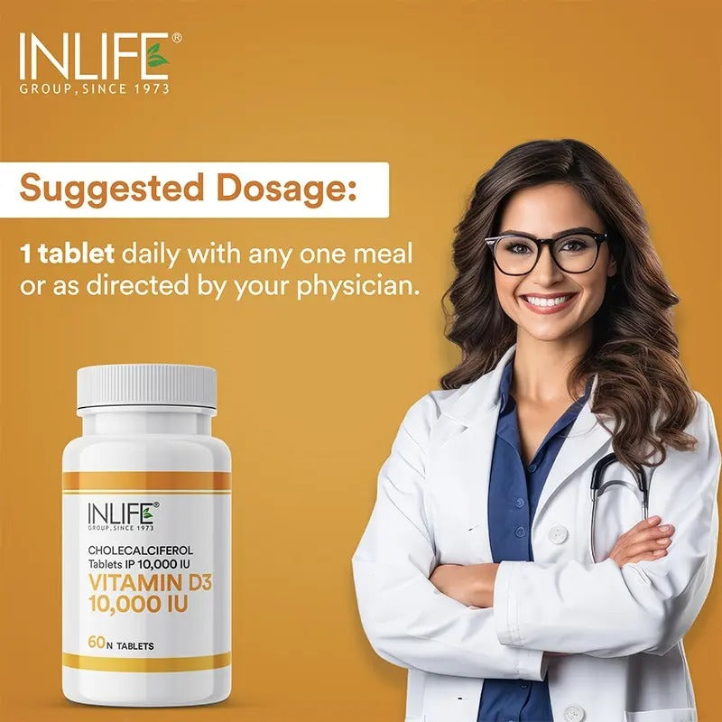 Inlife Vitamin D3 10000 IU Cholecalciferol Supplement | Chewable Tablets - 4