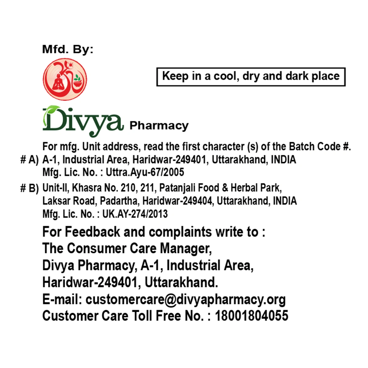 Divya Eyegrit Gold 20 Tablets