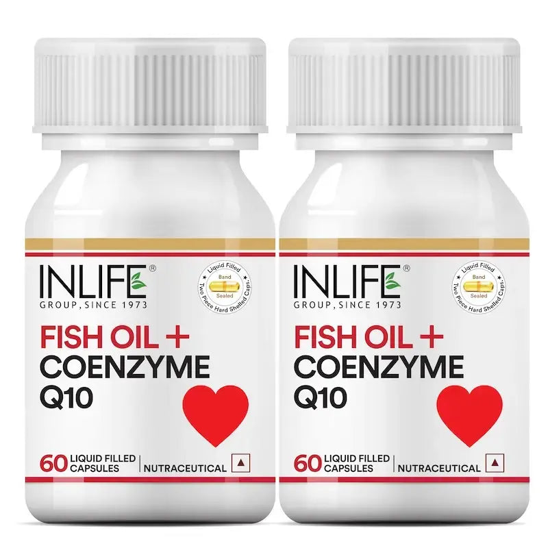 Inlife Fish Oil with CoQ10 Supplement | Liquid Filled 60 Capsules
