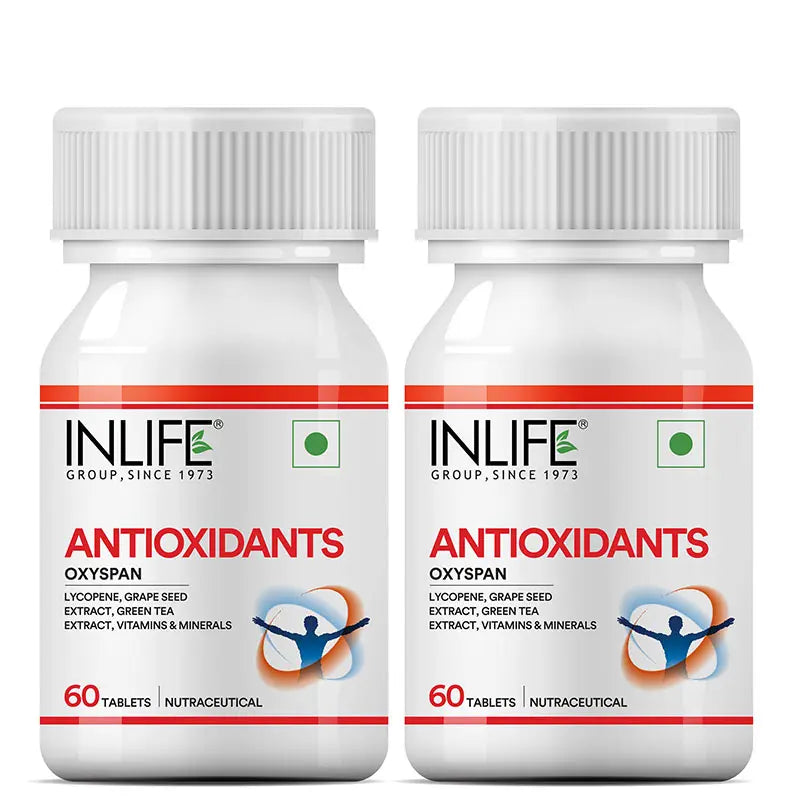 Inlife Antioxidants Supplement with Lycopene, Grape Seed, Green Tea Extract Tablets - 8