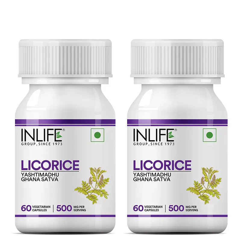 Inlife Licorice Root Supplement | 60 Veg. Capsules