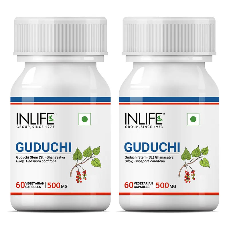 Inlife Guduchi (Giloy) Stem Extract Supplement | 500mg | Veg. Capsules - 4