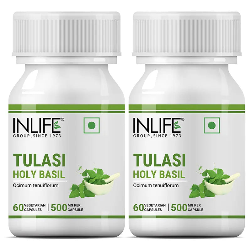 Inlife Tulsi (Tulasi) Holy Basil Extract Supplement | 60 Veg. Capsules