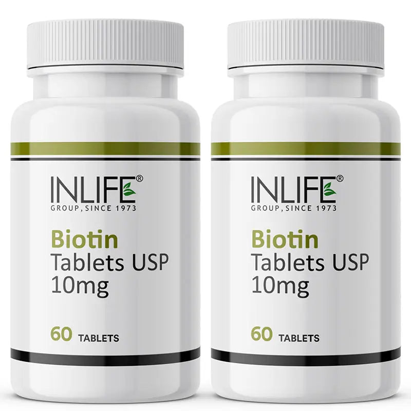 Inlife Biotin 10mg Tablets | Vitamin B7 Supplement 60 Tablets
