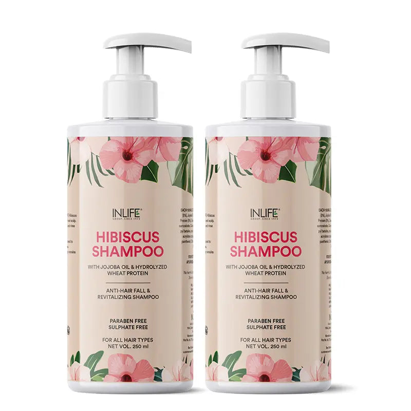 Inlife Natural Hibiscus Shampoo with Jojoba Oil | Hydrolyzed Wheat Protein | 250ml
