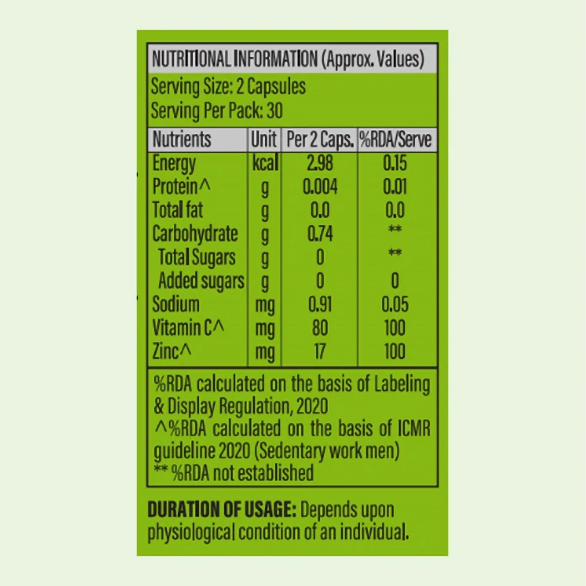Combo Patanjali Nutrela Vitamin C + Zink- (Pack Of 2)