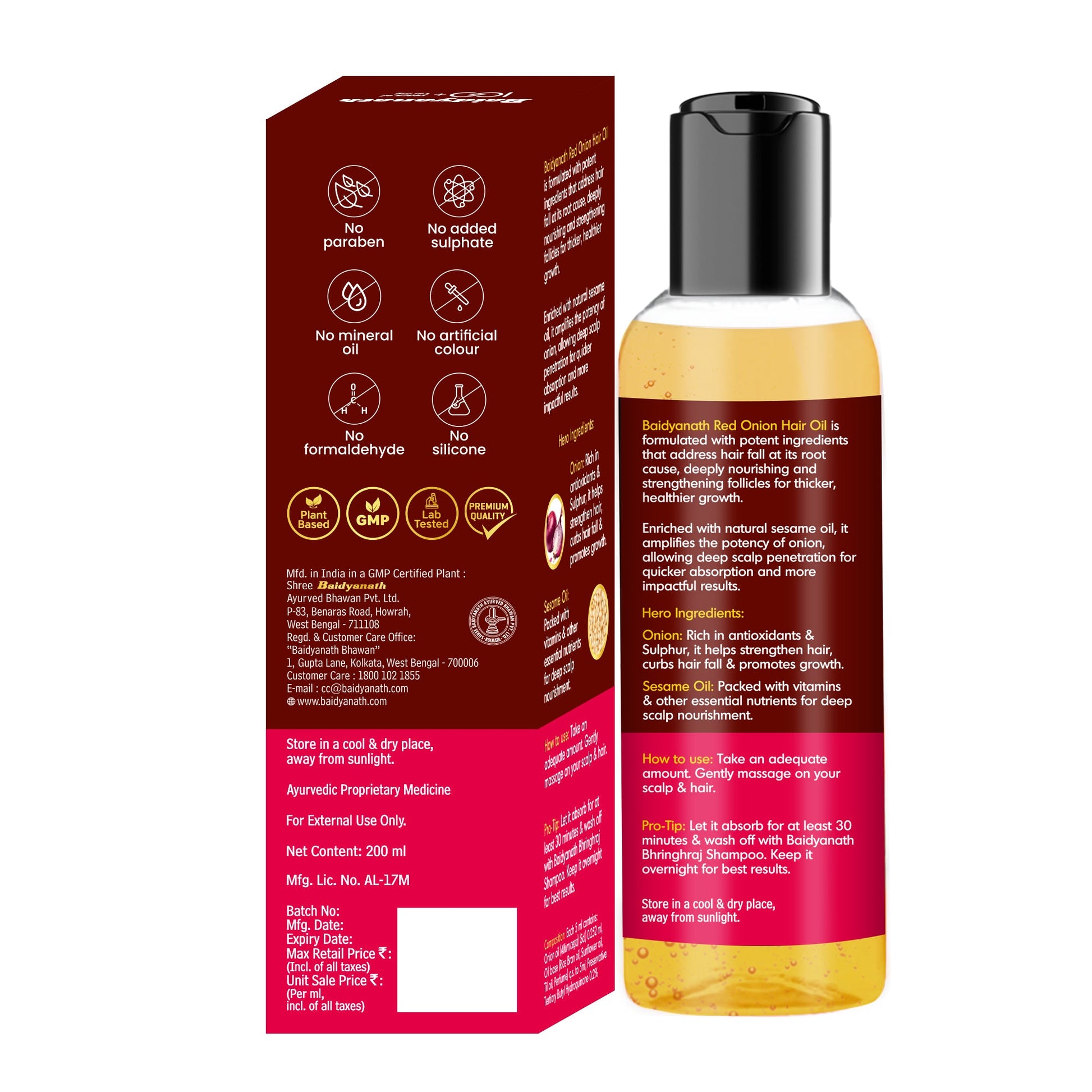 Baidyanath Red Onion Hair Oil 200ML