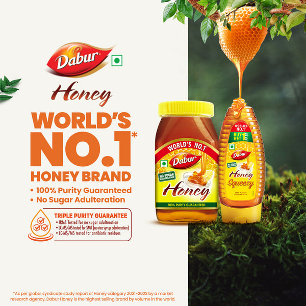 Dabur Honey | World's No.1 Honey Brand with No Sugar Adulteration | For Fitness & Health