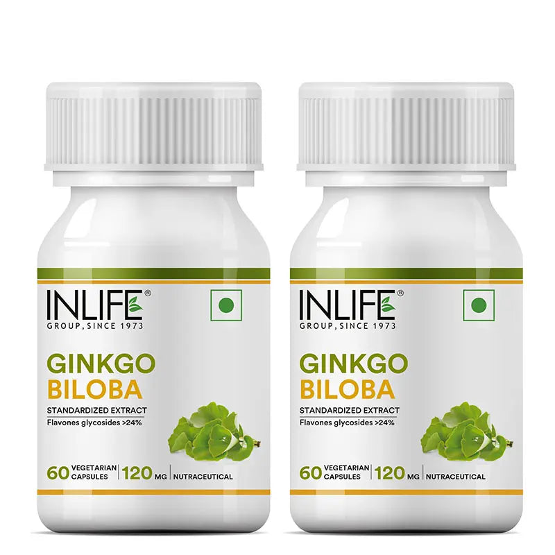 Inlife Ginkgo Biloba Supplement, 120mg | 60 Veg. Capsules