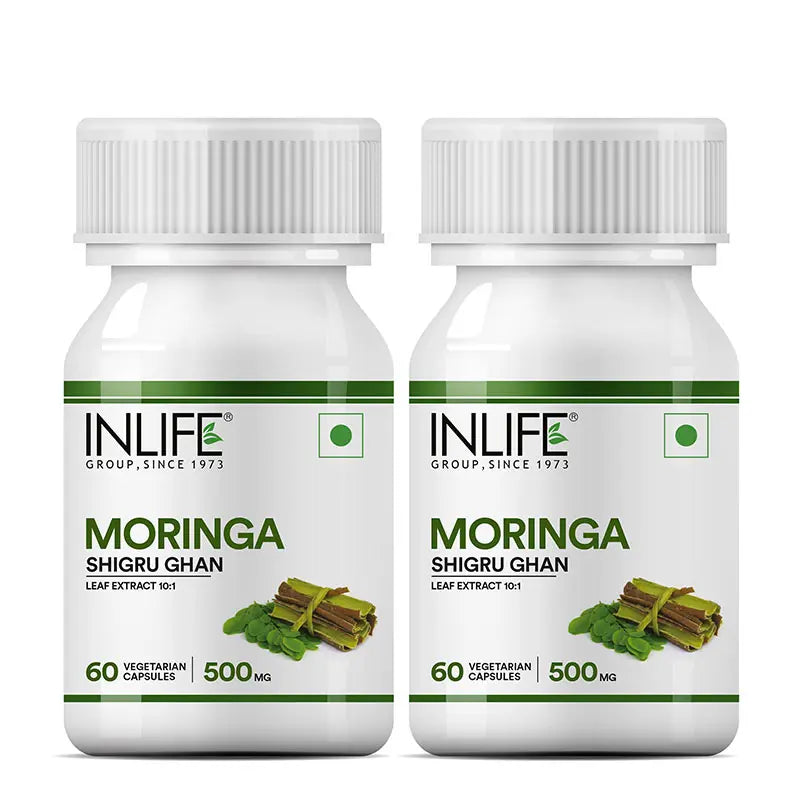 Inlife Moringa Leaf Extract Supplement | 500 mg | 60 Veg. Capsules.
