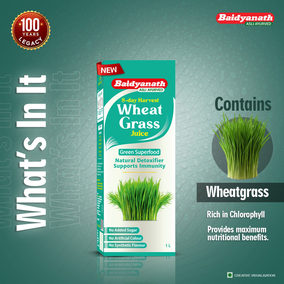 Baidyanath Wheatgrass Juice Natural Immunity Booster for Daily Energy and Overall Wellness 1 Ltr