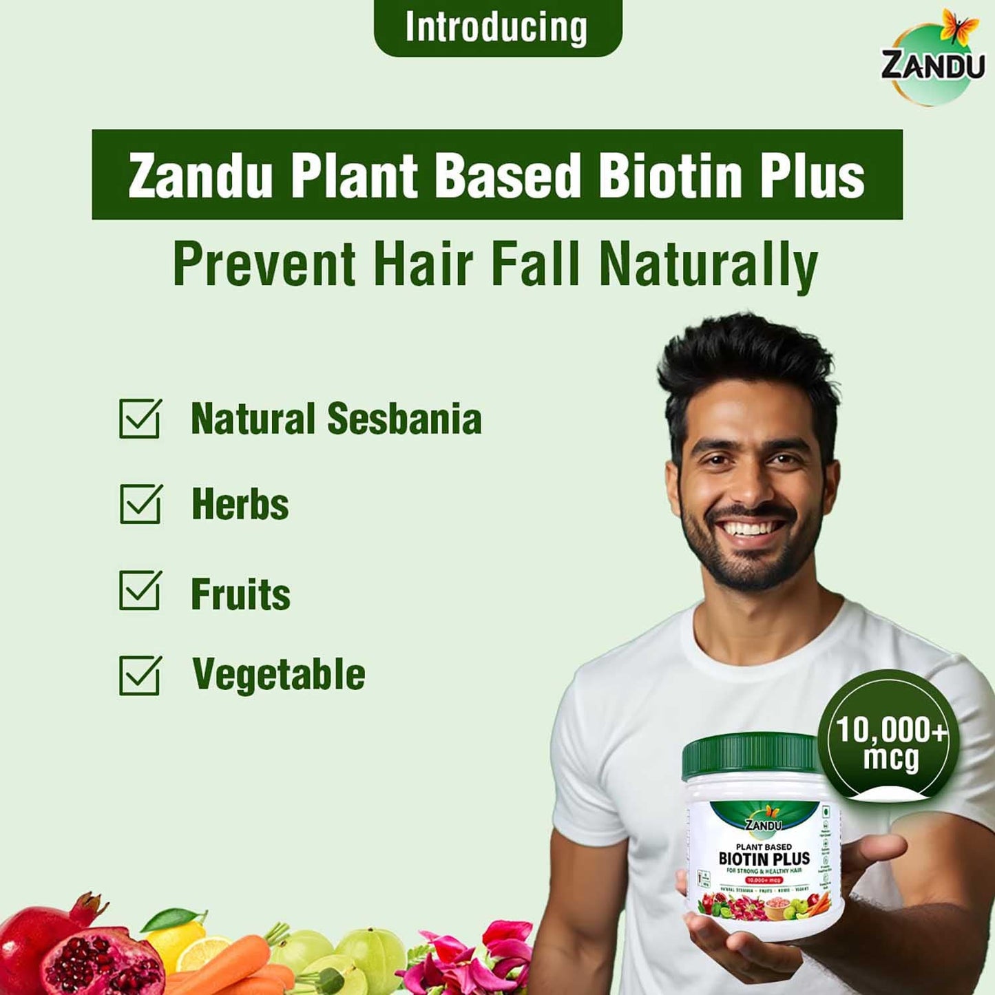 Zandu Plant Based Biotin Plus Powder (200g)