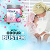 Product packaging with text 'Odour Buster' on a white background