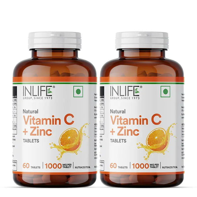 Inlife Natural Vitamin C Amla Extract with Zinc 60 Tablets