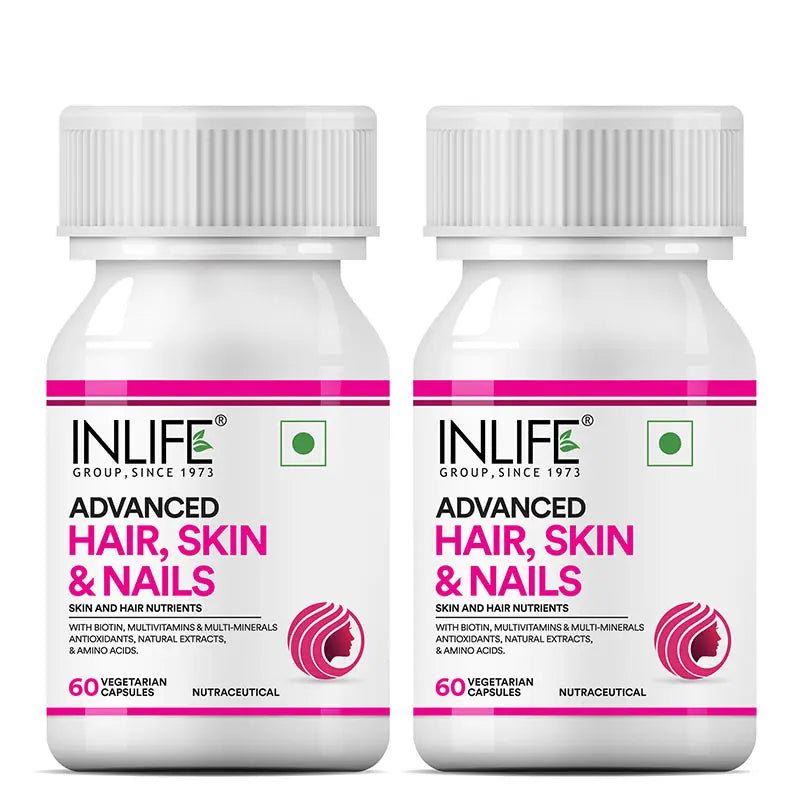 Inlife Advanced Hair, Skin & Nails Supplement | Veg. Capsules - 7