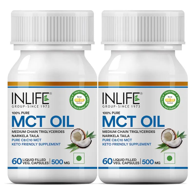 Inlife MCT Oil Supplement | 500mg | 60 Veg. Capsules - 9