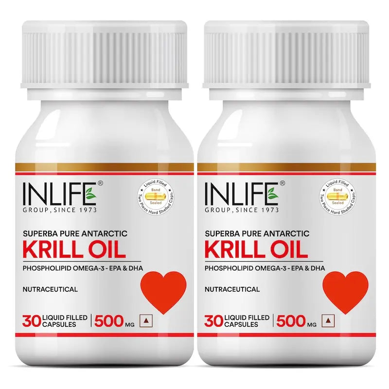 Inlife Krill Oil Omega 3 Fatty Acid Supplement | 500mg | Capsules - 9