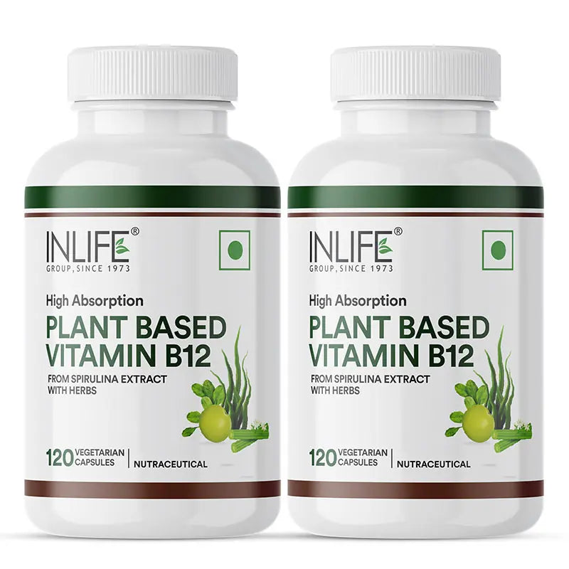 Inlife Plant-Based Vitamin B12 Supplement | Veg. Capsules - 8
