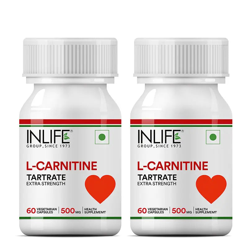 Inlife L-Carnitine L-Tartrate (500mg) Supplement | Veg. Capsules - 8