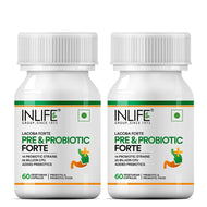 Inlife Prebiotic & Probiotics Forte | 25 Billion, 14 Probiotic Strains | 60 Veg. Capsules