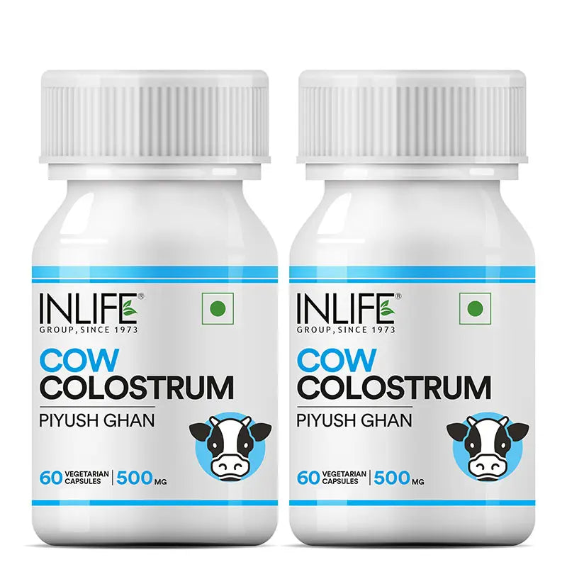 Inlife Cow Colostrum Supplement, 500mg | Veg. Capsules - 7